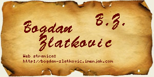 Bogdan Zlatković vizit kartica